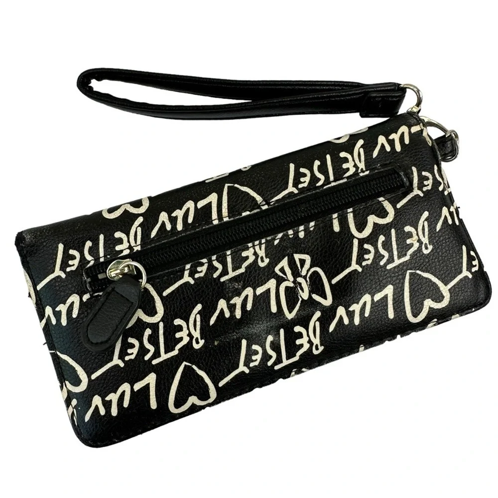 Luv Betsey Wristlet Wallet Black White